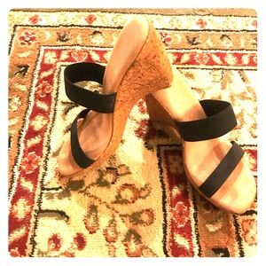 Lightweight strappy cork wedges